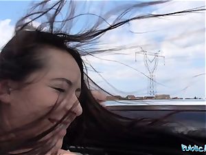PublicAgent warm black haired Russian humped on a car