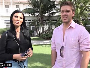 Jasmine Jae brings her man plaything along for a point of view tearing up