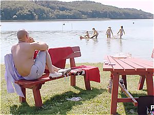 lucky man having a supreme time at the lake pt 1